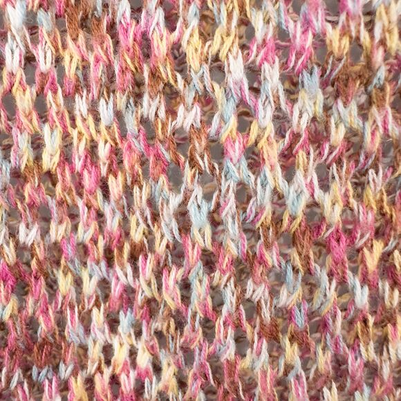 Christopher & Banks Open Knit Hooded Sweater Womens XL Cotton Beach Boho Rainbow - Picture 6 of 16